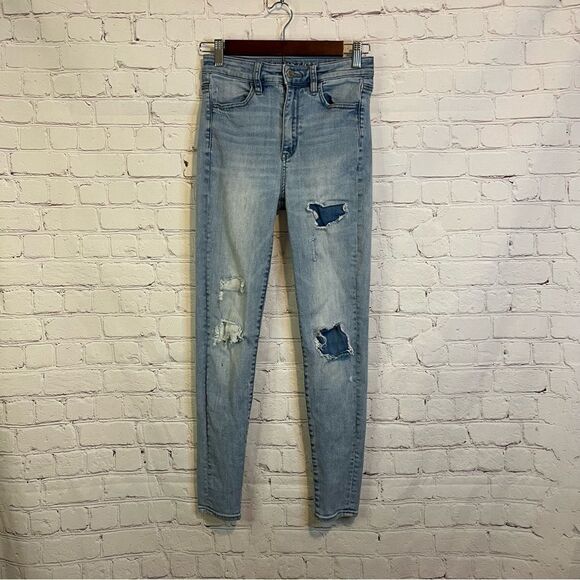 AEO Super High Rise Jegging Distressed size 4 Short - Picture 1 of 11